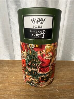 Vintage Santas Puzzle Primitives By Kathy 500 Piece 24” x 18” Sealed Family Game